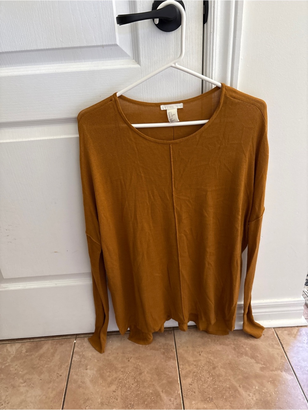 NEW Lightweight Long-Sleeve Sweater Top - Mustard